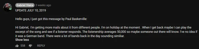 Baskerville's German band speculation comment.