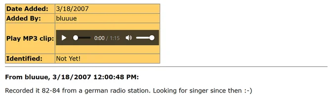 Original WatZatSong forum post from 2007.