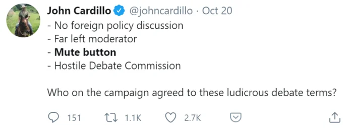 Conservative criticism of mute button policy.