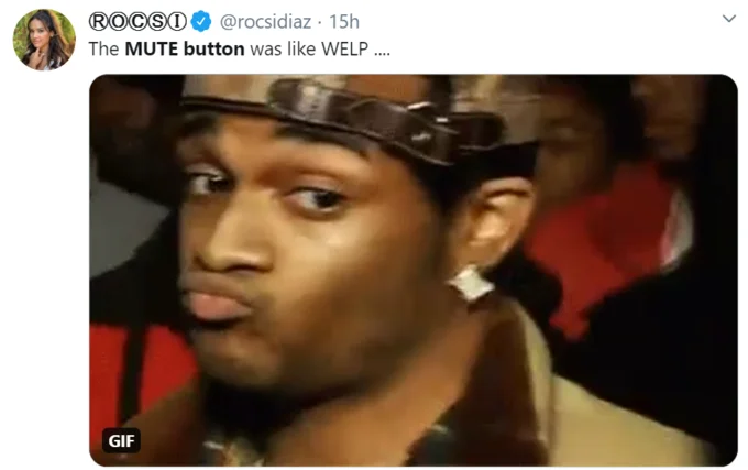 TikTok comment meme on mute button operator.