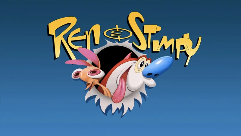 The Ren & Stimpy Show title card featuring the duo's iconic logo and character art.