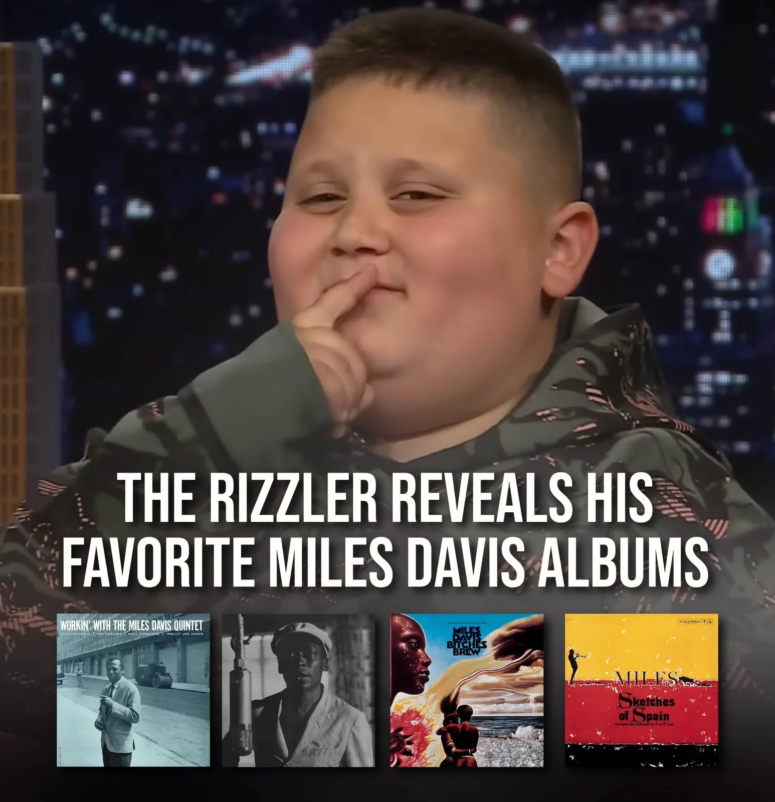 Rizzler format with Miles Davis album compilation.