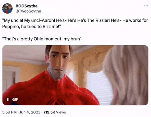 Gaming culture Rizzler reference screenshot.