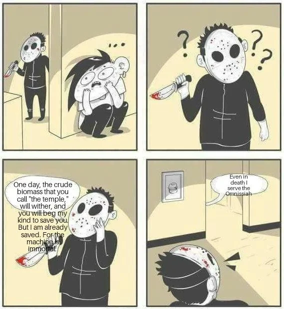 Jason Voorhees unmasked as iconic S doodle.