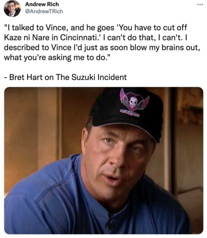 Bret Hart entrance music quote parody.