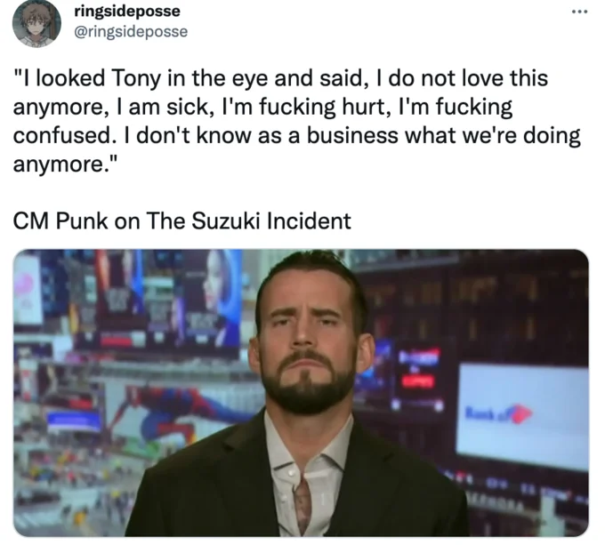 CM Punk quote parody about incident.