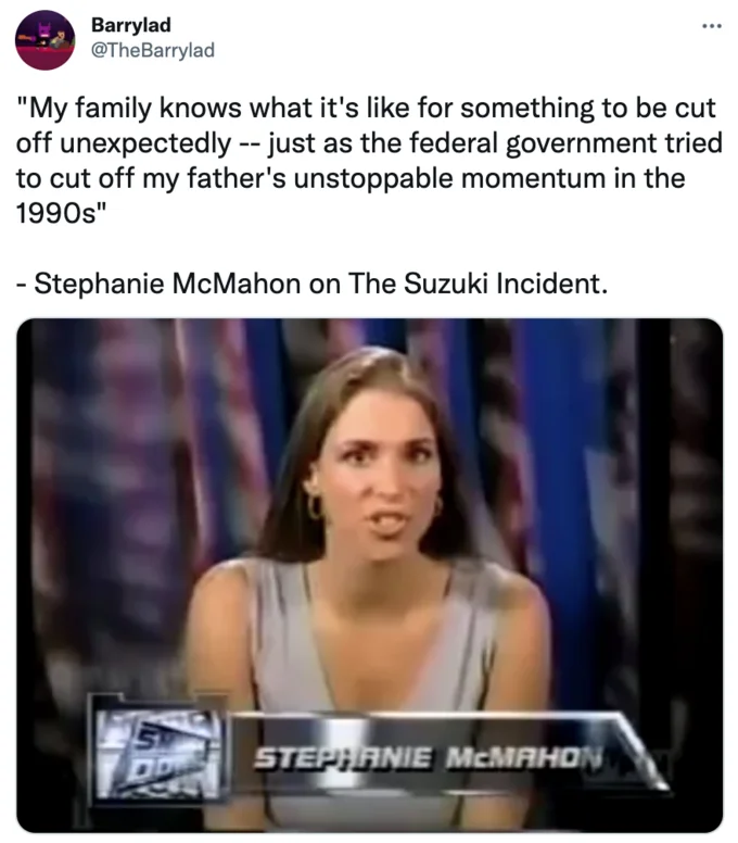 Stephanie McMahon absurd quote parody.