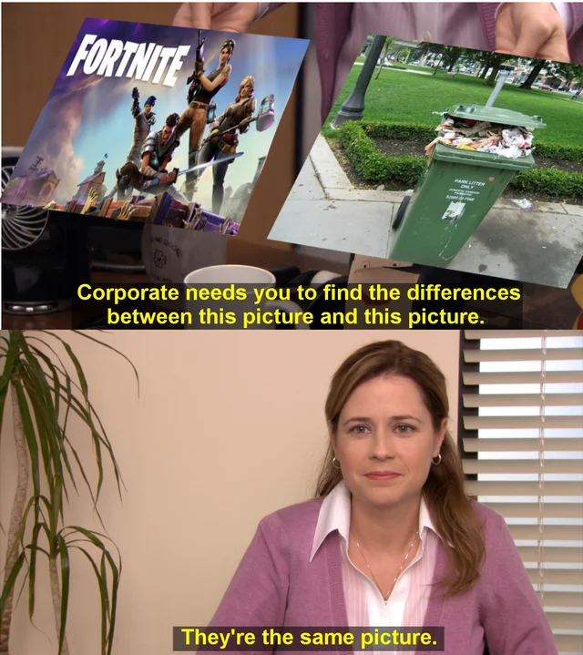 Viral original: Fortnite versus graveyard comparison.