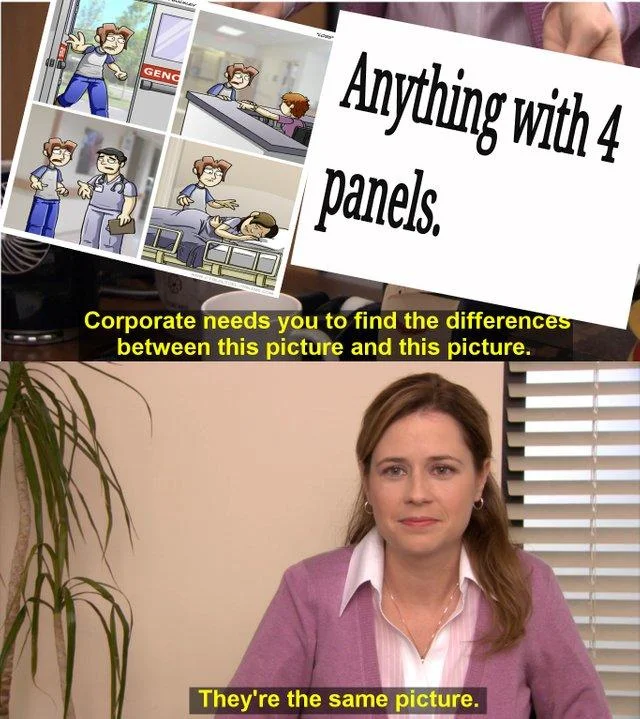 Meta humor: comparing different comic strip formats.
