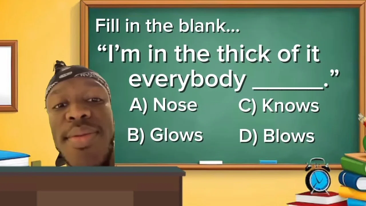 Educational quiz meme template format.