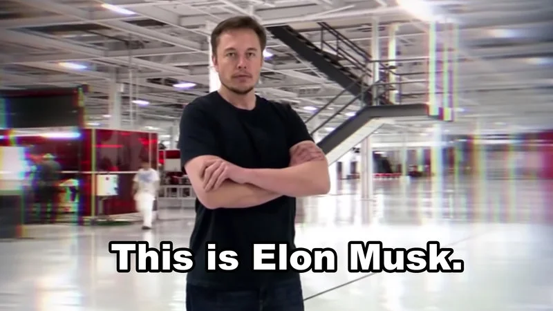 Iconic Elon Musk introduction video still.