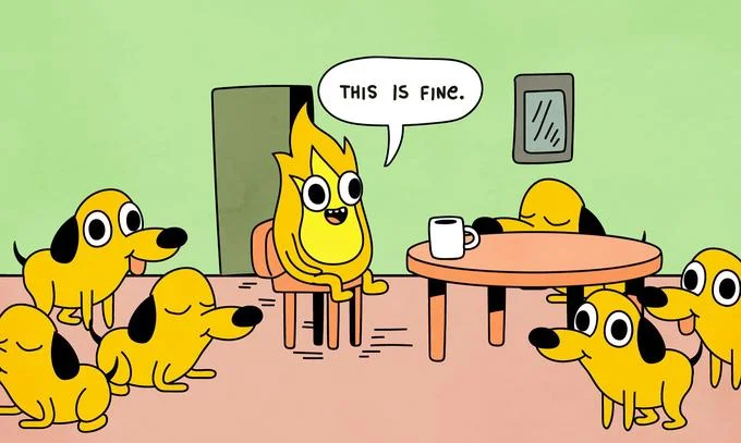 Role-reversed fire perspective parody.