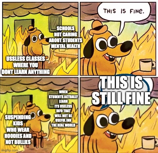 School system complaints text meme.