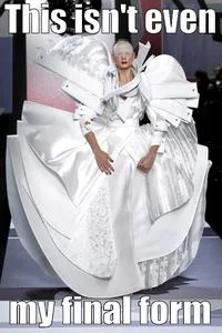 Escalation dress volume metaphor.