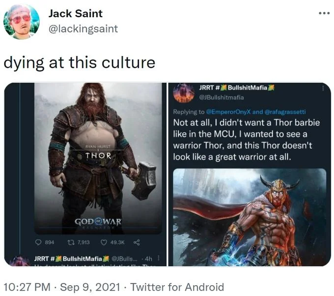 Twitter culture clash screenshot.