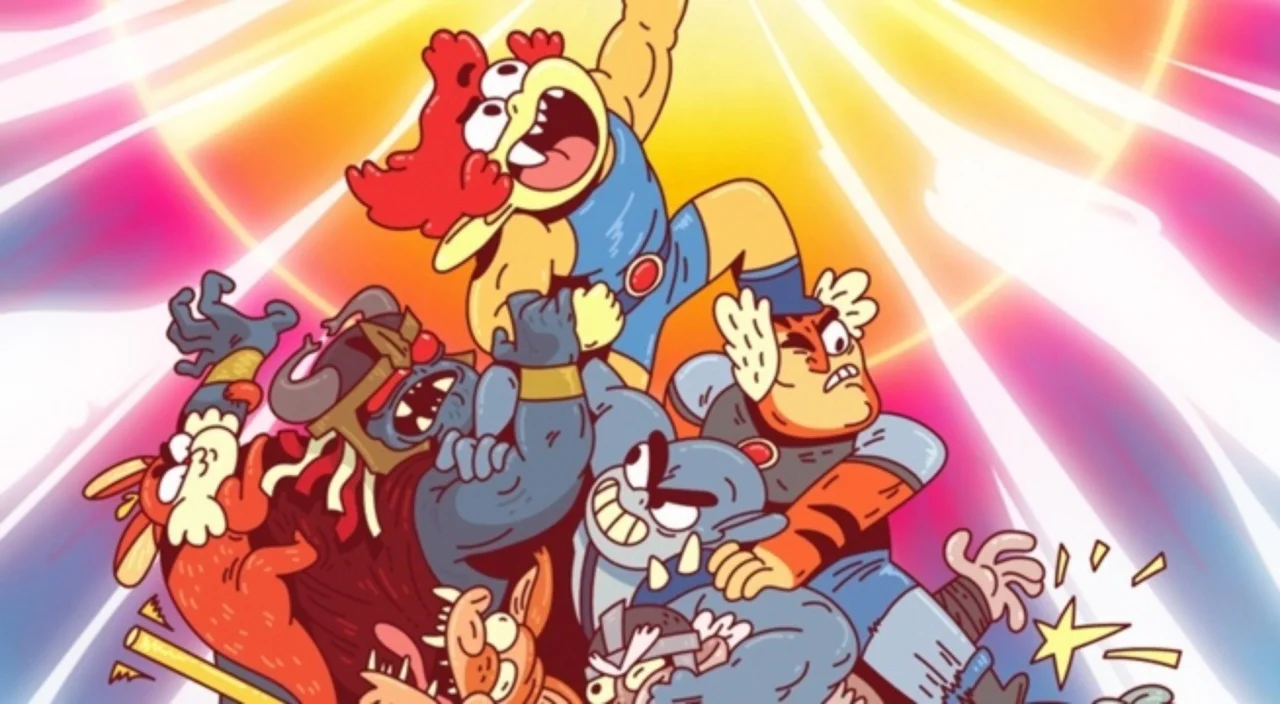 Promotional key art for Cartoon Network's ThunderCats Roar reboot, whose stylized character designs sparked the widespread backlash that became the meme.