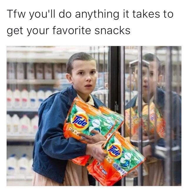 Child favorite snacks Twitter irony.
