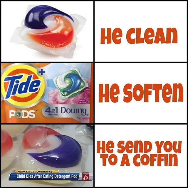 Three-panel He Clean He Soften format.