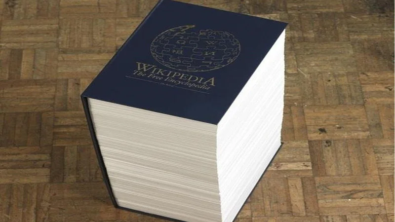 Wikipedia book representing information overload.