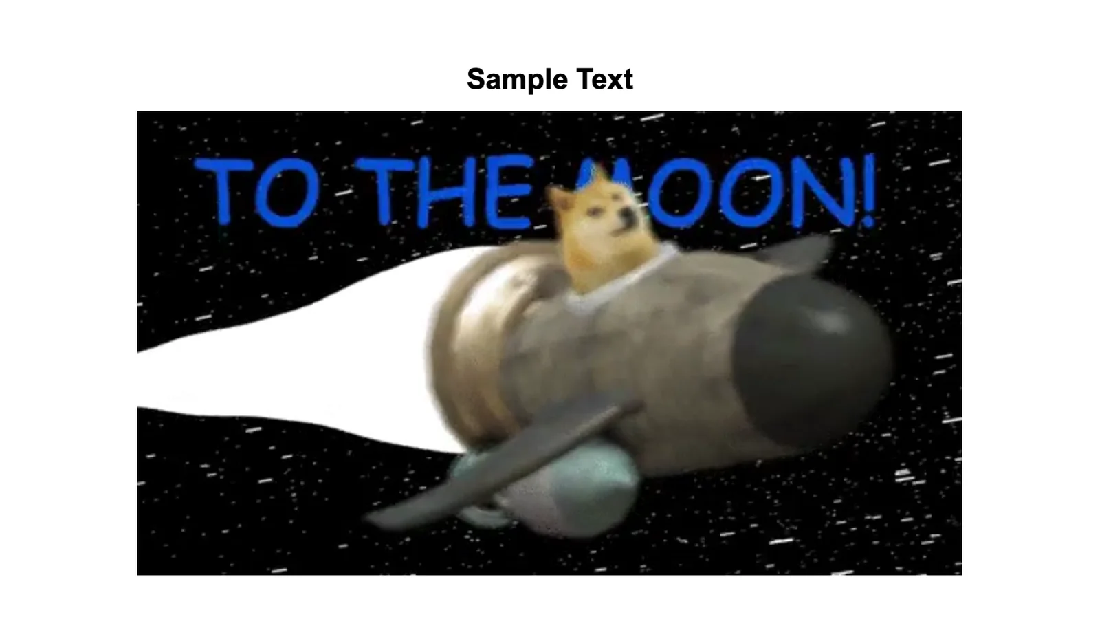 Doge rocket to the moon meme.