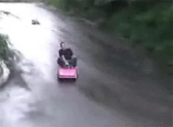 Viral driveway drift on Barbie car.