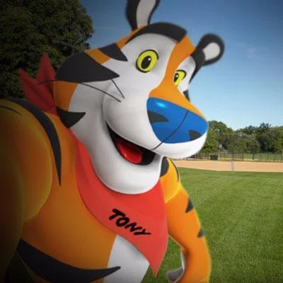 Tony the Tiger, the Kellogg's Frosted Flakes mascot whose official Twitter account @realtonytiger became the center of the TonyTigerGate controversy in 2016.