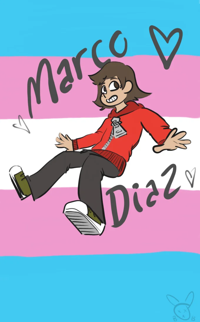 Marco on trans pride flag fan art.