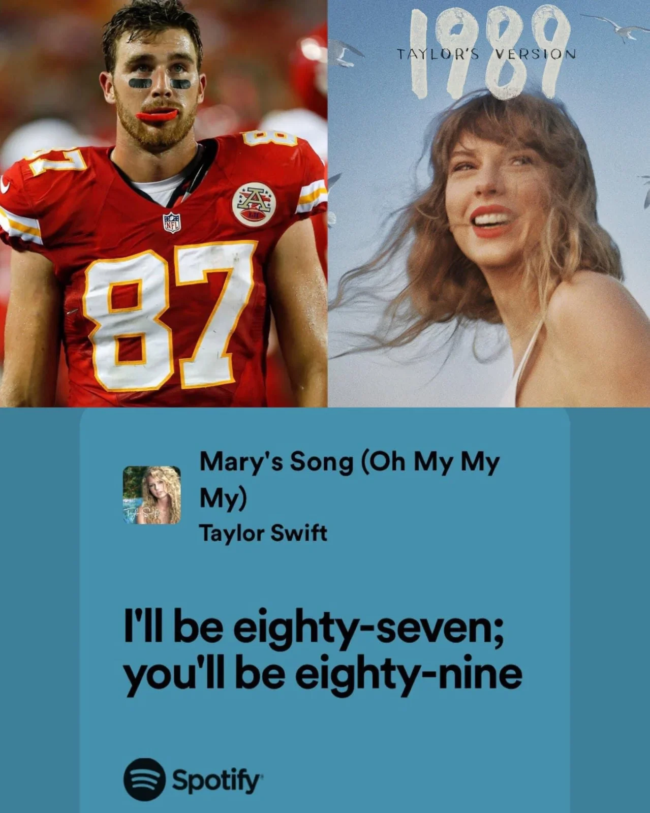 Travis Kelce Taylor Swift jersey.