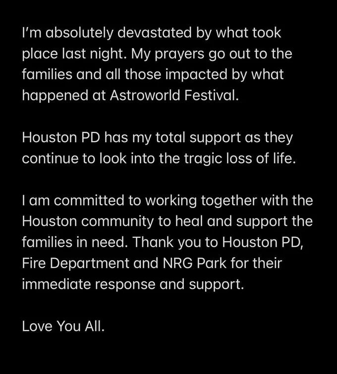 Written Instagram statement preceding video.