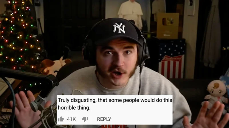 Jschlatt stream with viral copypasta comment.