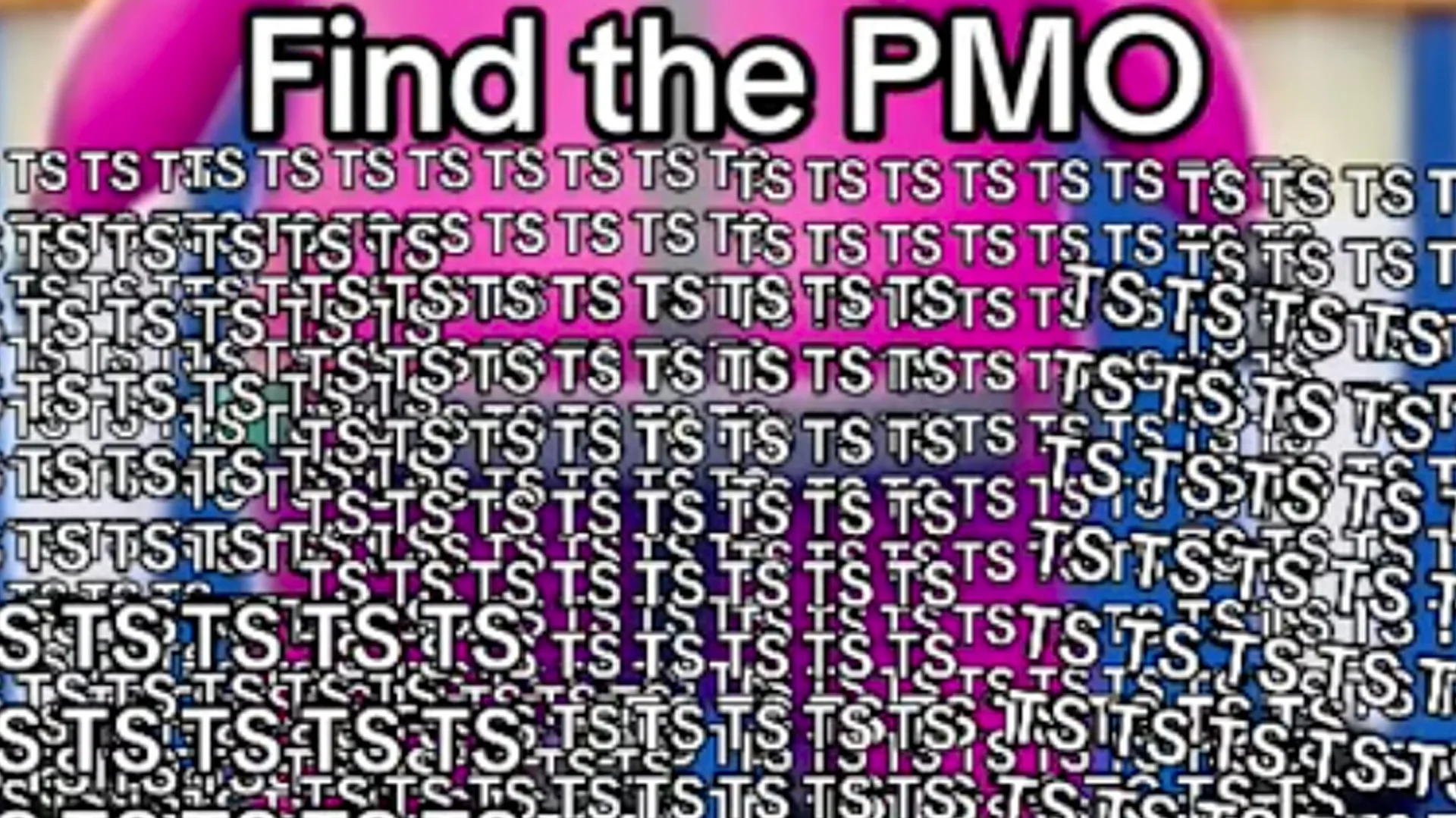 A 'Find the PMO' spot-the-difference style image used to illustrate the 'TS PMO ICL' slang meme.