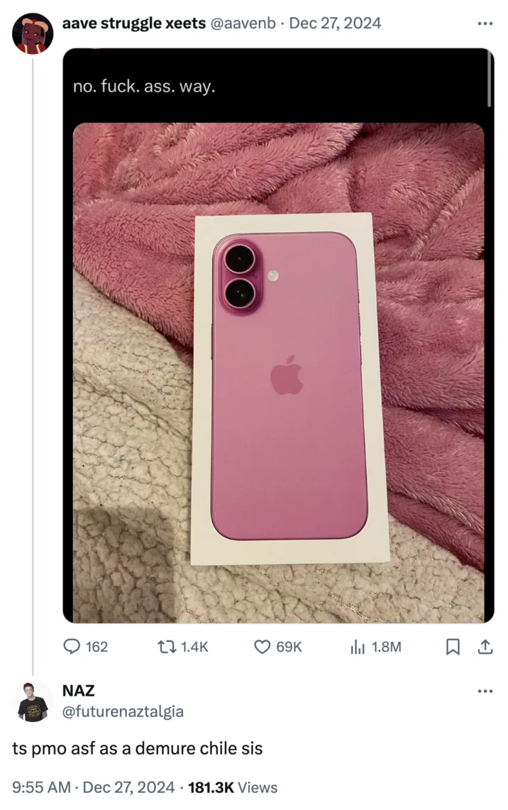 A viral Twitter exchange featuring the phrase 'ts pmo asf,' an early example of the TS PMO ICL slang usage.