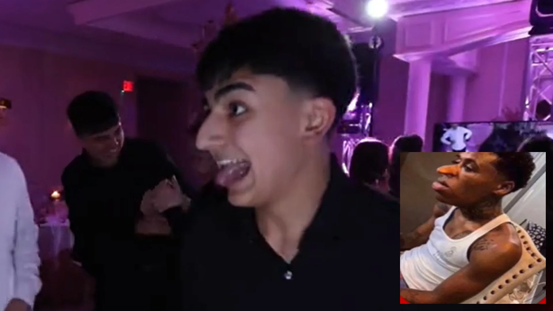 The viral cover image of the 'Turkish Quandale Dingle' from the TikTok rizz party video, paired with the NBA YoungBoy reaction shot commonly used alongside it.
