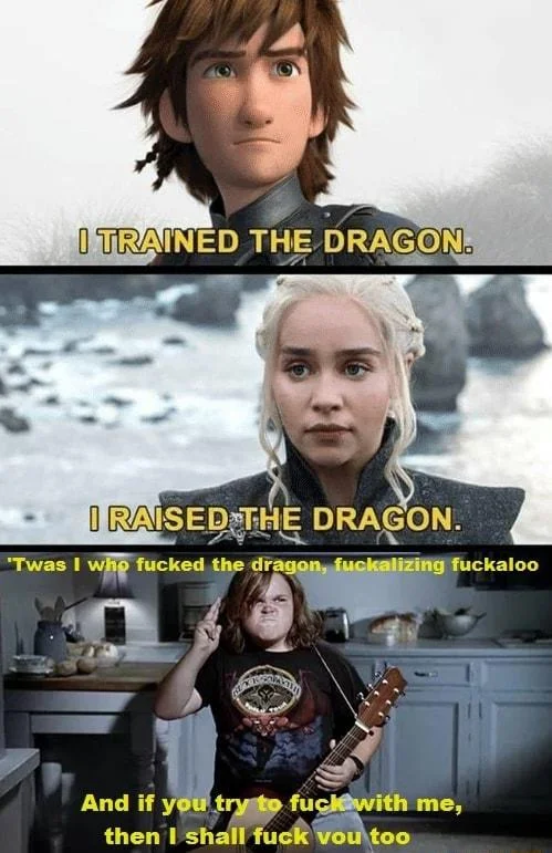 Dragon training boast comparison meme.