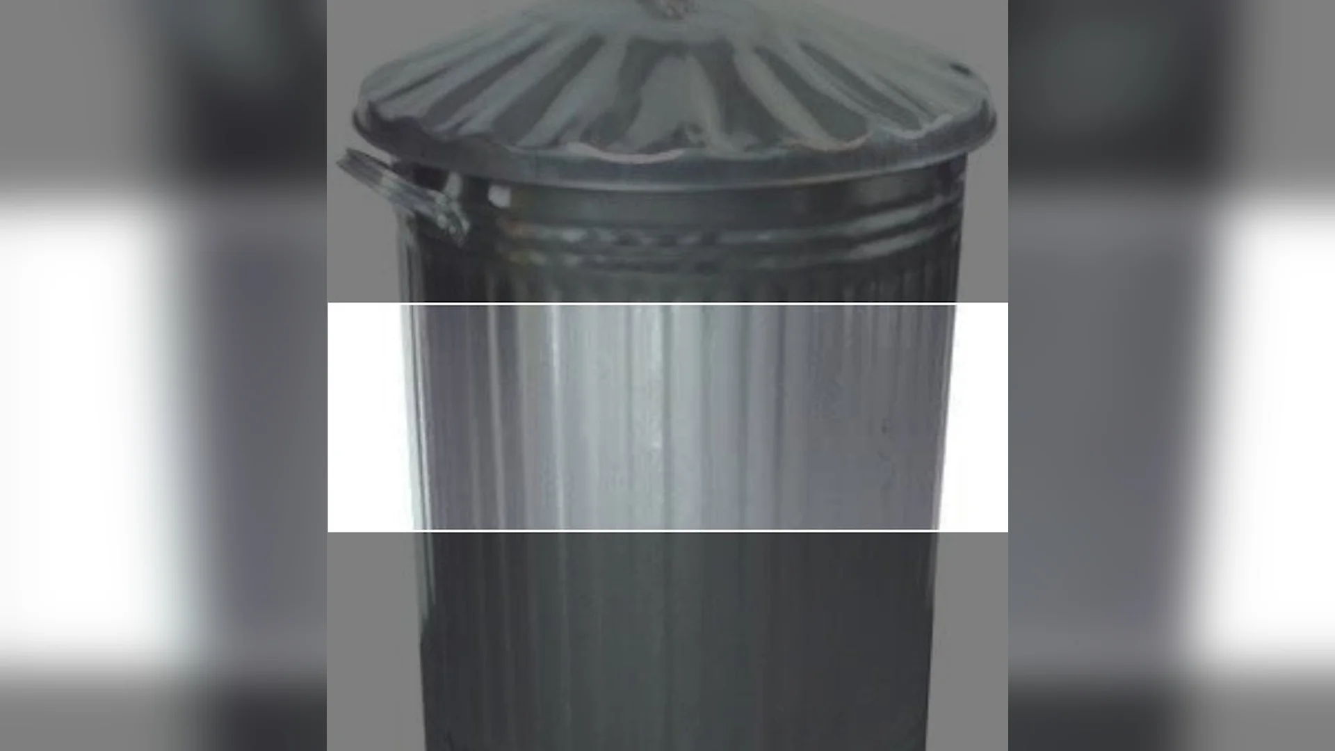 The signature 'how do I fit this into my header' image showing a trash can with a white banner illustrating the Twitter header crop area.