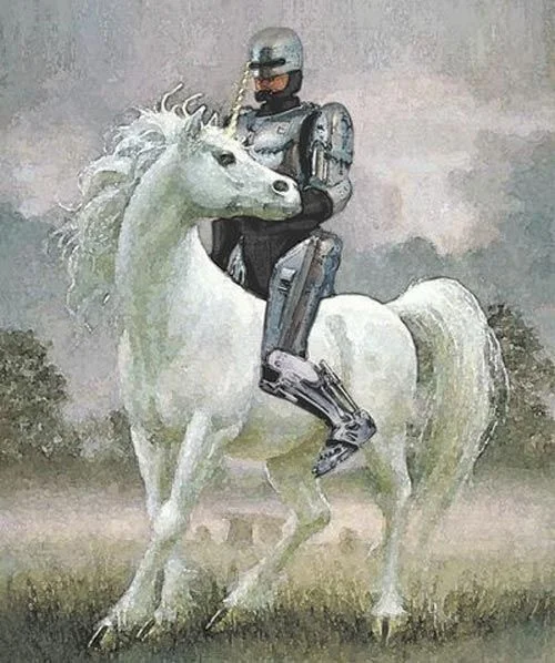 Unicorn knight fantasy.