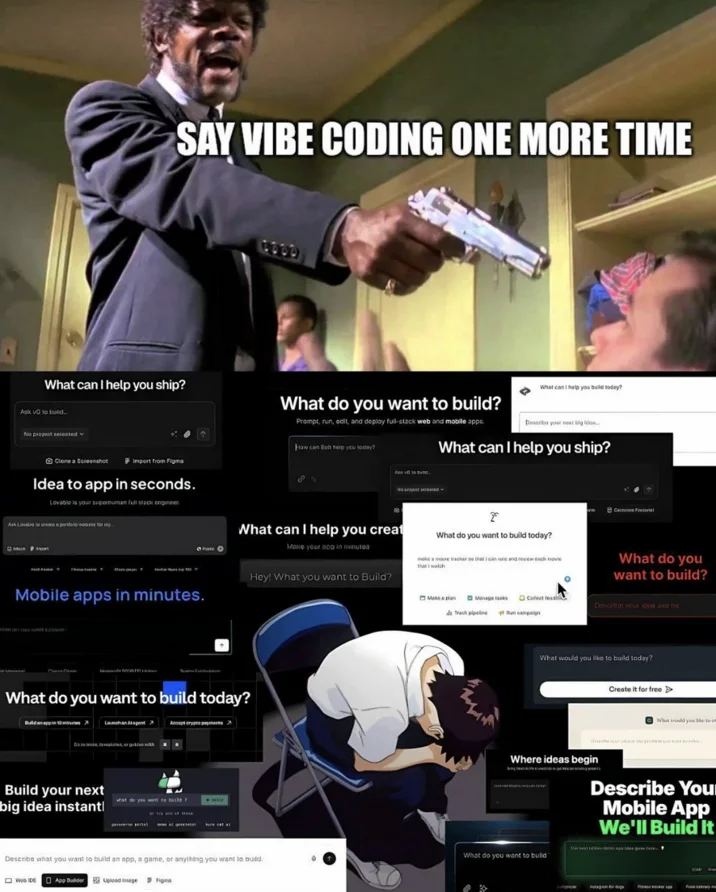 Commentary on vibe coding prevalence.