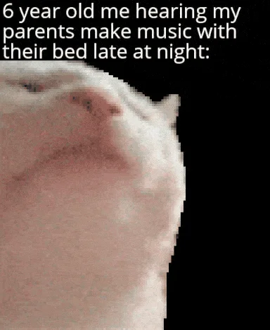 Relatable joke scenario with vibing cat.