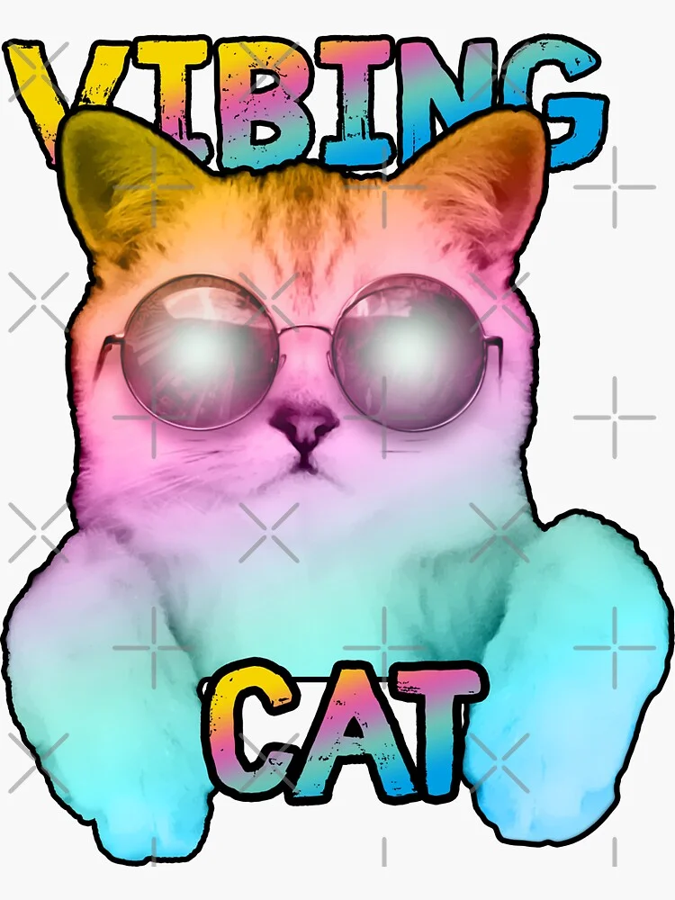 Artistic vibing cat interpretation.