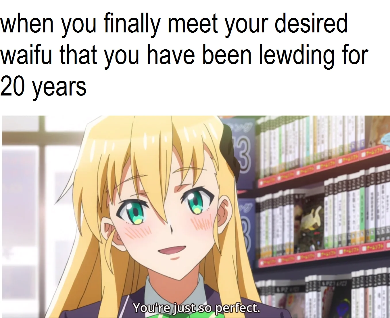 Fantasy of meeting favorite waifu.