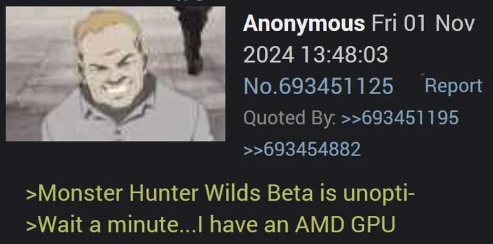 Meme in technical gaming conversation.