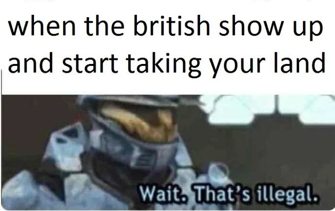 Historical colonialism humor.