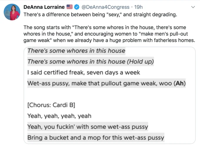 Conservative values critique post.