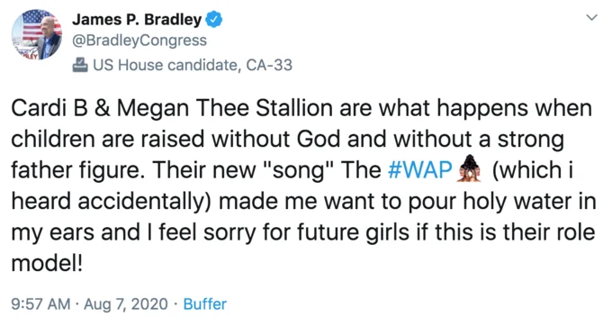 Political commentary on song content.