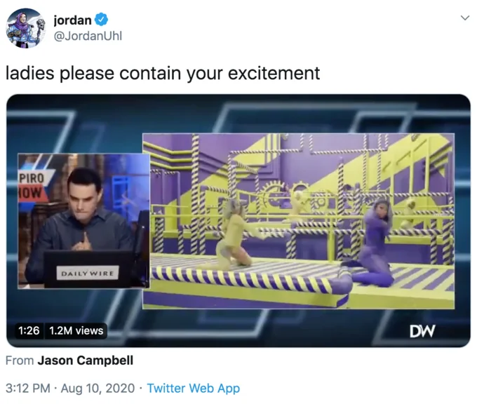 Satirical excitement containment meme.