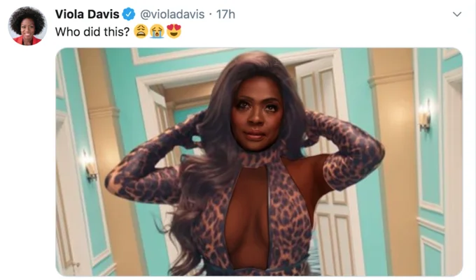 Actress reaction meme with hashtag.