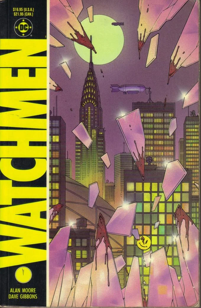 The cover of the collected Watchmen graphic novel by Alan Moore and Dave Gibbons, published by DC Comics.