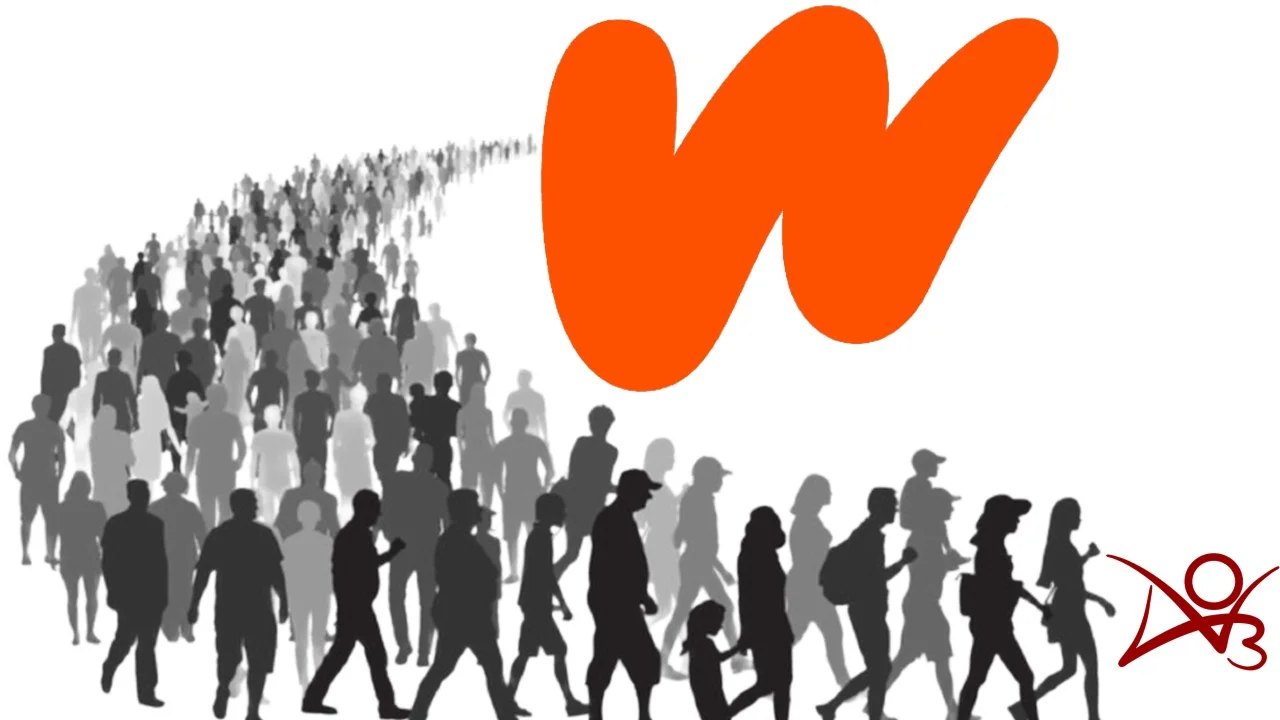 Cover image illustrating the Wattpad-to-AO3 migration phenomenon, with users depicted moving between the two platforms.