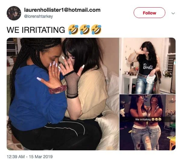 A viral tweet from March 2019 showcasing multiple 'We irritating' pose variations that helped spread the meme.