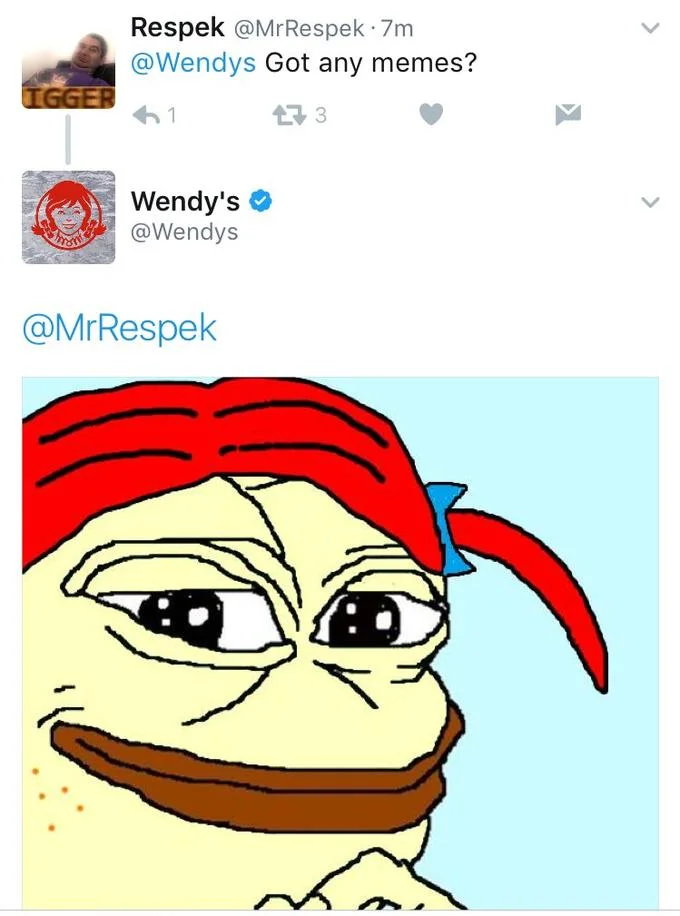 Wendy's drew controversy when its account replied to a meme request with a Pepe the Frog illustration styled after their mascot.